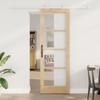 vidaXL Sliding Door with 'ORKDAL' Hardware In Solid Wood and Glass 3332073