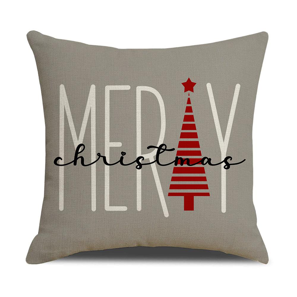 Santa Claus Pillowcase Polyester Home Sofa Decoration Pillow Festive Atmosphere Cushion Backrest