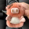 Cute Real Rex Rabbit Fur Pig Keychain Korean Ins Fluffy Real Fur Piggy Bag Charm Kawaii Plush Doll Pendant Gift for Women Girls