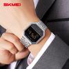 SKMEI 2350 Small Square Men's Electronic Watch Multifunction Business Style Steel Strap Waterproof Male Digital Wristwatch