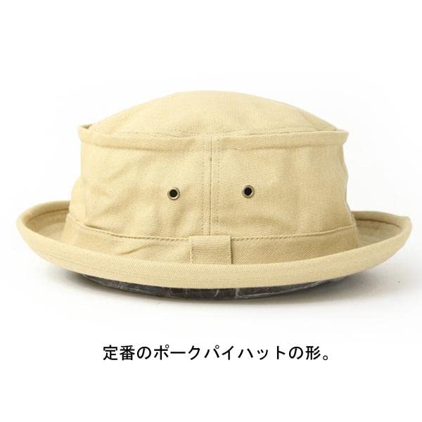 Plus Size Pork Pie Solid Pork Pie Large Golf L [regnuu] Men's Hat, Color, 100% Cotton, Design, Hat, Hat, Spring/Summer (Size (approx. 61cm), Beige)