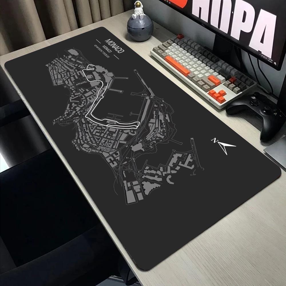 Formula 1 Racing Circuit Mouse Pad Desk Mouse Pad Cute HD Desk Pad Extended Gaming Keyboard Mats Large XXL Gamer Mousepad 90x40