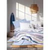 Parure de lit - 1 housse de couette 220 x 240 cm + 2 taies d'oreiller 60 x 60 cm - 100% coton renforcé - Bleu