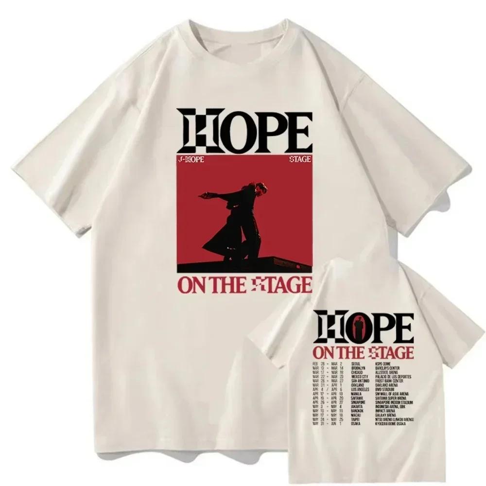 J-Hope Hope on The Stage Tour Tshirts Graphic Print T-shirts Men Women Fashion Hip Hop Cotton Tshirt Casual Short Sleeve T Shirt