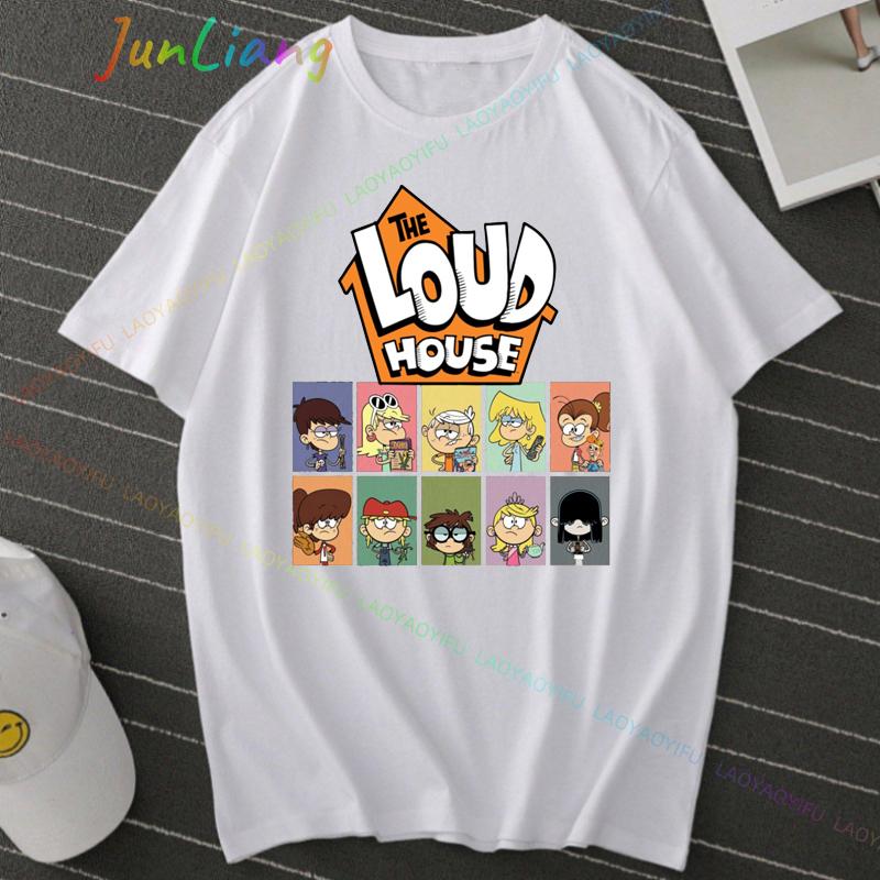 Loud House Tshirts Cartoon Print Japanese Anime Anime Teeshirt Short Sleeve Tshirt Funko Harajuku Kawaii Funny Cool Fashion
