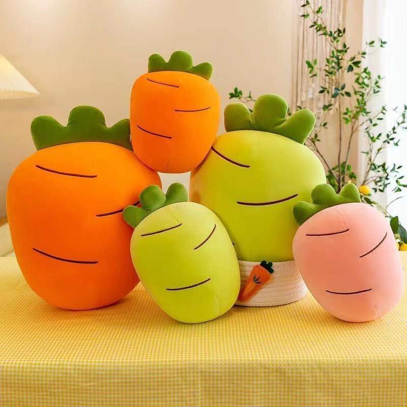 Soft Carrot Plush Toy Cartoon Vegetable Stuffed Pillow Creative Fluffy Doll Pink/orange/yellow/red 28/40/60/80cm