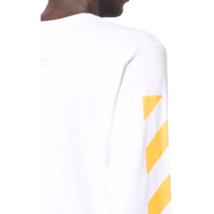 Off-White Caravaggio Painting Print Long-Sleeve Tee White/Yellow Men Tops OMAB001F21JER0040184