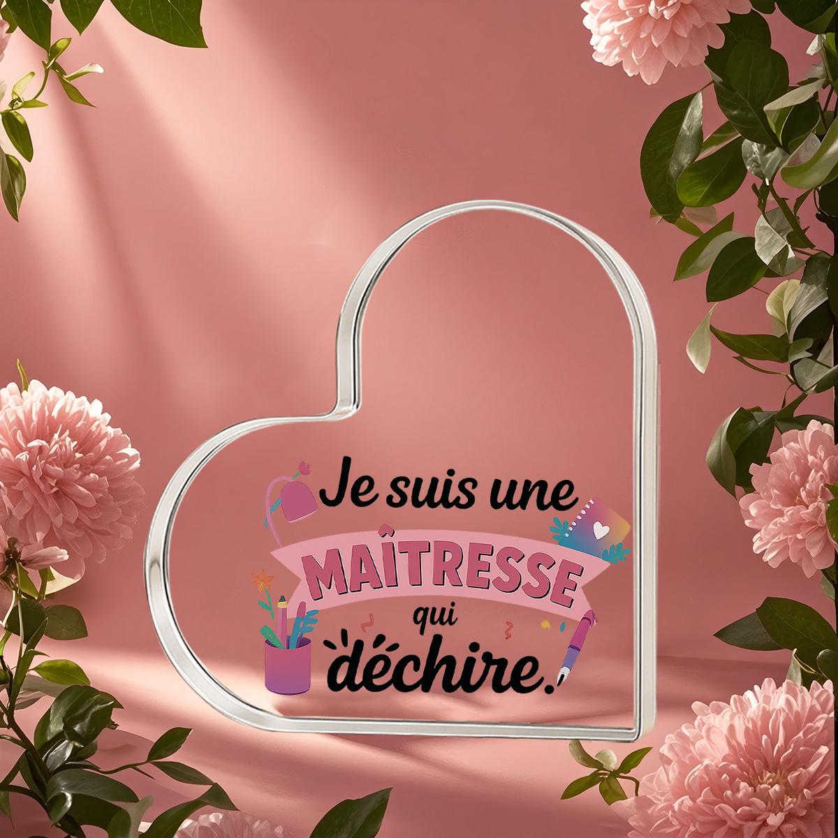 

1pc Maitresse Maitre on Vacation Do Not Disturb, French Teacher Gift, Desk Decoration Sign Suitable for Home Office- Acrylic Desktop Ornament 10*10cm
