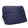 Makeup Bag Travel Cosmetic Organizer Large Capacity Toiletry Bag with 180 Degree Opening Navy Blue Striped