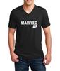 Mens V-neck Married AF Shirt Funny Valentines Day T-Shirt Gift Tee Anniversary