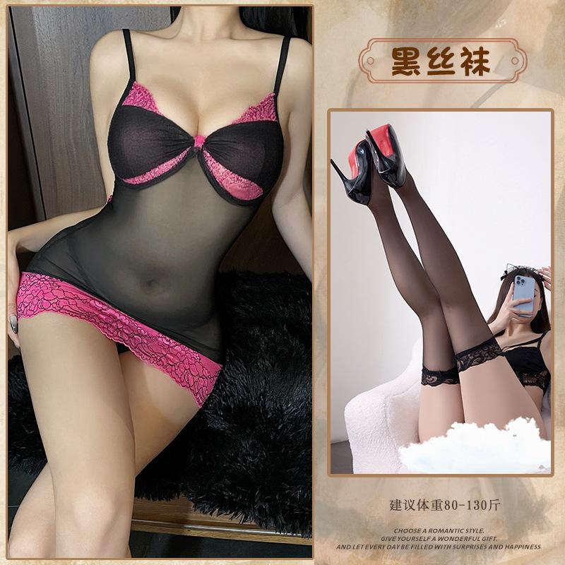 Sexy suspender skirt pure lace with steel rim hip skirt hot temptation sex uniform abstinence