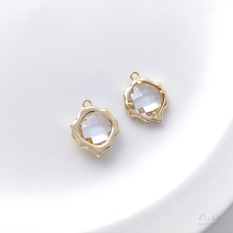 14K Gold-Filled Colorful Zircon 'Lover Bean' Pendant - DIY Necklace Charm