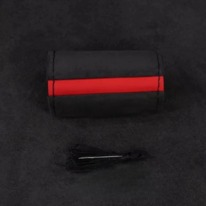 NEW Car Steering Wheel Cover Soft Wear-Resistant Comfortable Wear Resistant Universal Hand Sewing Black Suede Leather Braiding