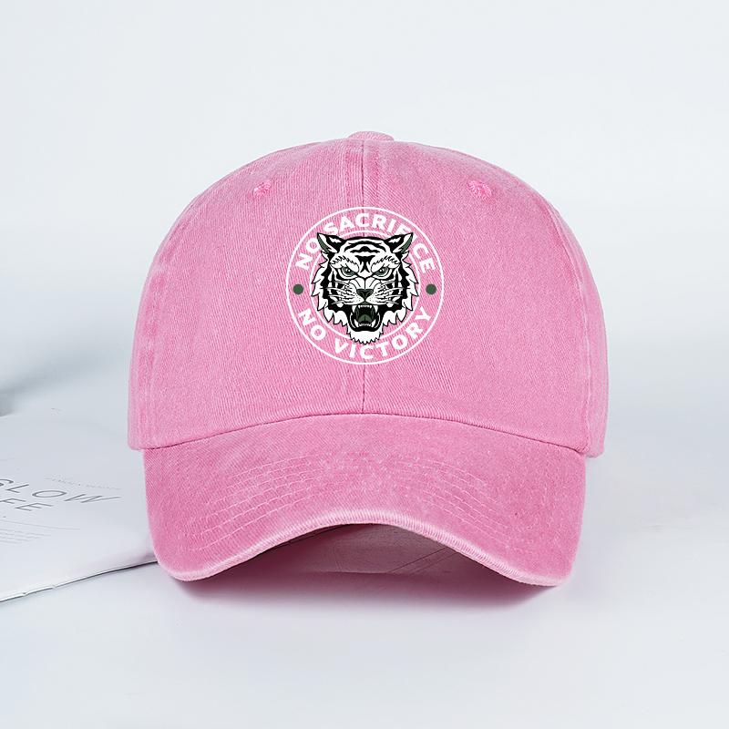 Tiger Logo Gewaschene Baseballkappe Weich, Bequem, Leicht, Atmungsaktiv, Verstellbar Kräftiger Retro-Stil, Trendige Mode Unisex Pe