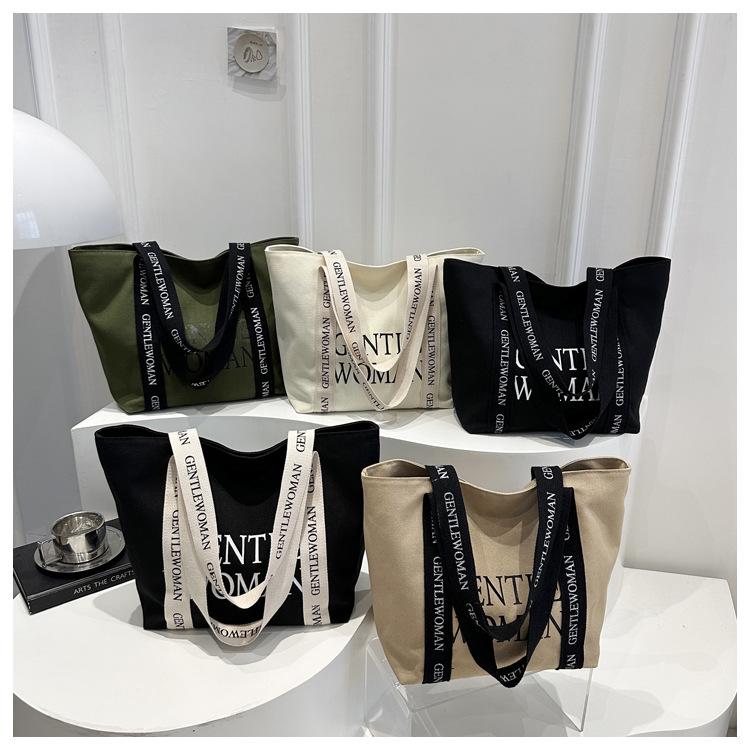 Cross-border Canvas Crossbody Bag: Large Capacity, Fashionable Single Shoulder Tote