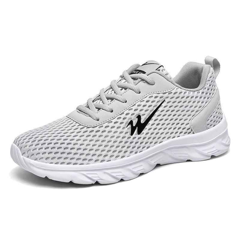 

WTEMPO/летние кроссовки, мужские дышащие легкие кроссовки, повседневная обувь с сетчатой ​​полой, уличная спортивная обувь 44 белый