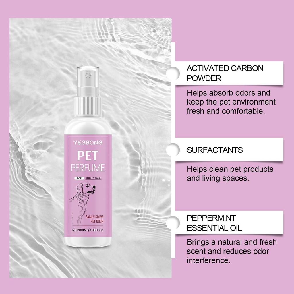 Yegbong Pet Deodorizing and Freshening Spray for Cats and Dogs Clean Odor Air Freshening Treatment Spray