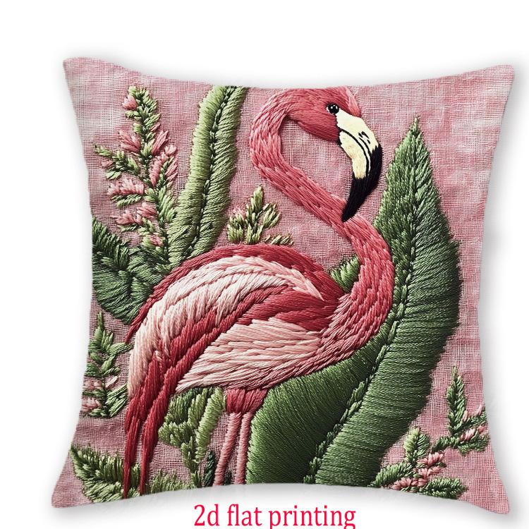 1/4pcs Tropical Flamingo Throw Pillow Covers Pink Jungle Botanical Decorative Pillow Cases for Home Sofa Bedroom Living Room