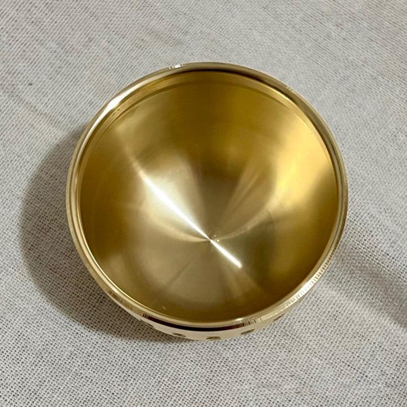 Gold Feng Shui Hundred Blessings Bowl Fine Workmanship Meaningful Gifts Copper Materials Exquisite Mini