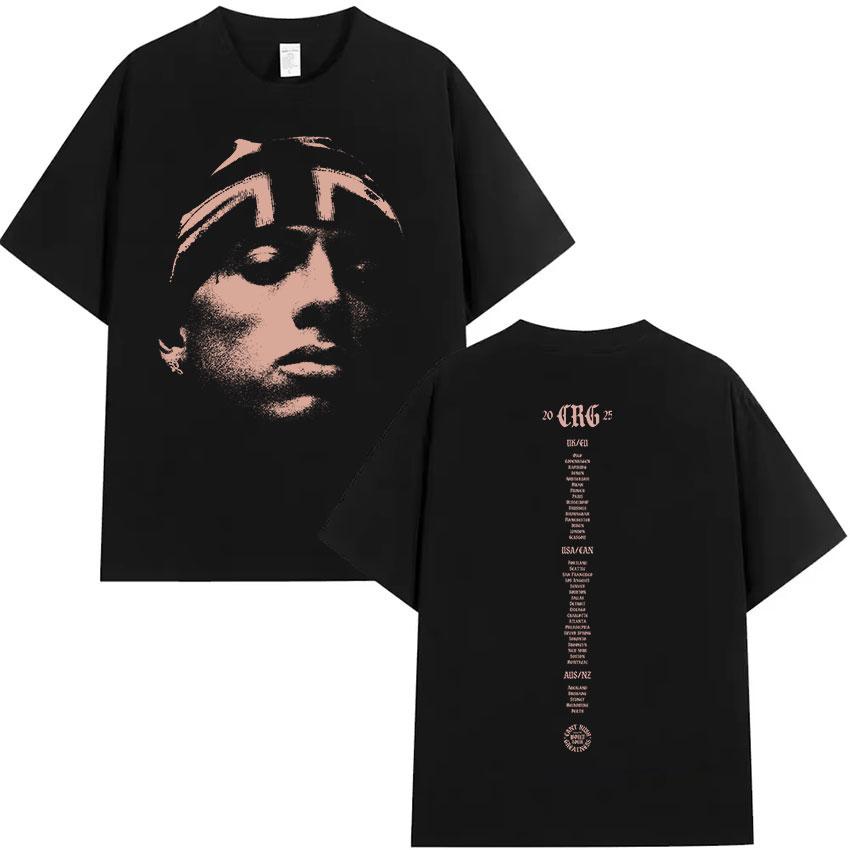 Rapper Tshirt Central Cee CanT RUSH GREATNESS Tour Album Merch Unisexs Wear 2025 Summer Pure Cotton 100 Printed Tshirt M