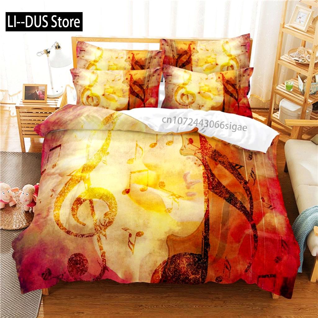 Music Bedding Set Duvet Cover Set 3d Bedding Digital Printing Queen Size Bedding Set Fashion Design