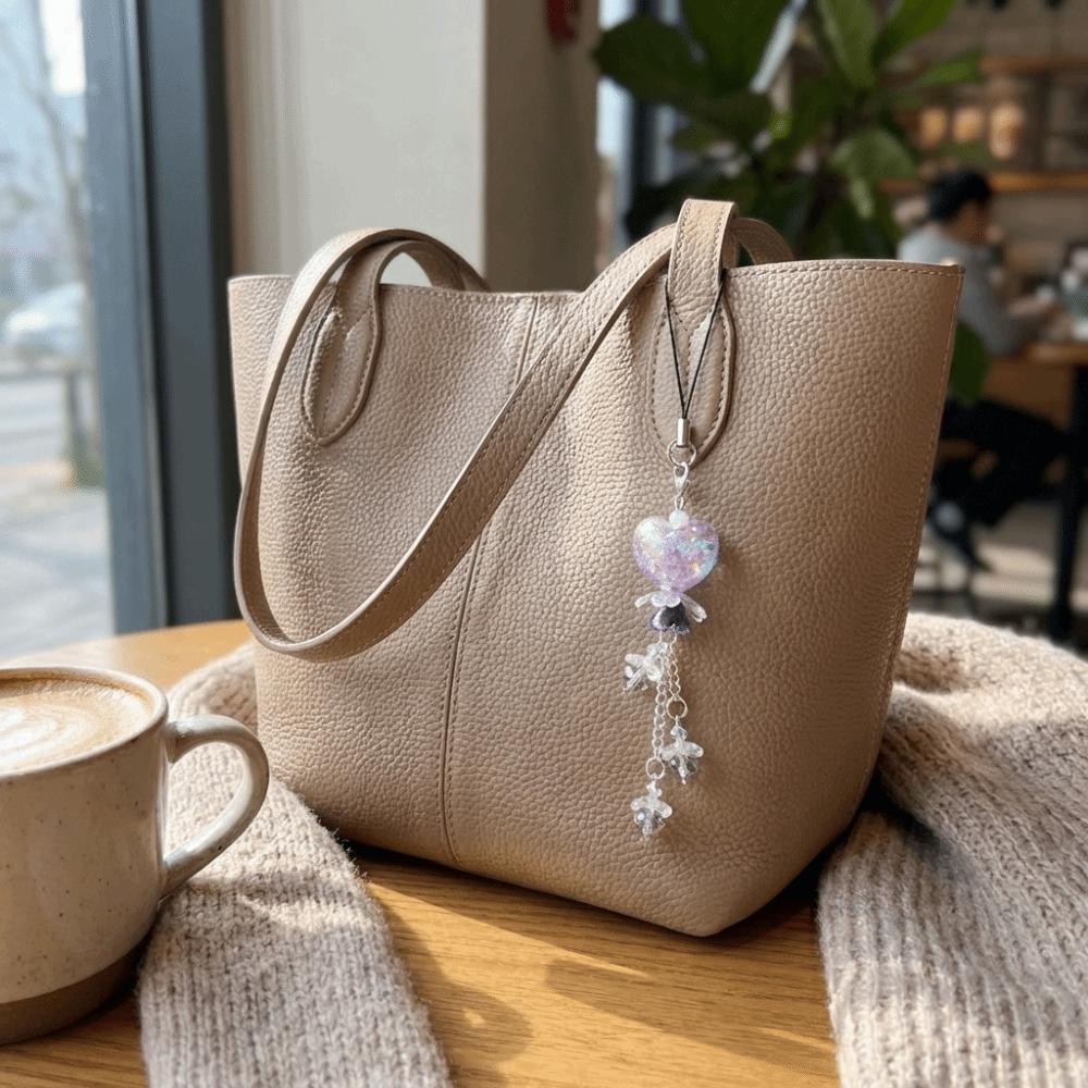 Floral Design Flower Bag Pendant Sweet Mobile Phone Pendant Heart-Shaped Keychain  Key Accessory