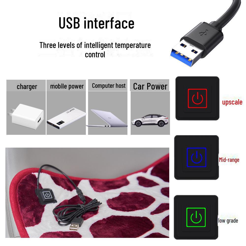 5V Low Voltage USB Carbon Fiber Heating Pad – Car, Pet, Office Chair Use