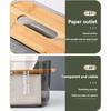 New Transparent Automatic Descent Tissue Box Bamboo Lid Detachable Tissue Holder Dustproof Creative Facial Tissues Dispenser
