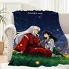 Comics Inuyasha Throw Lightweight 240g Flannel Blanket Soft Skin-friendly for Summer Cooling