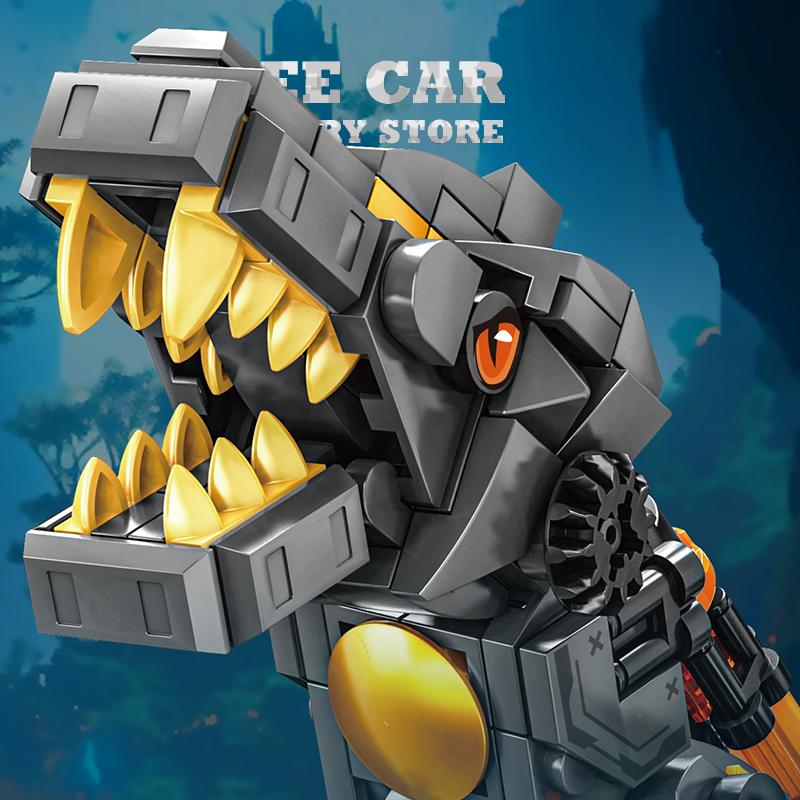 Non-Toxic Creative T-Rex Bricks Puzzle Toys Moc Mech Dragon Building Kit 3D Dinosaur Block Triceratops Robot Model Gift For Kids Adult New