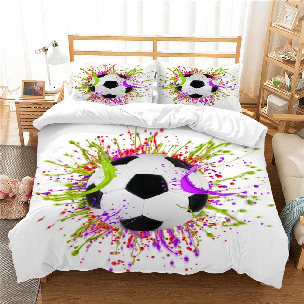 Duvet Cover Football Quilt Cover Queen Size Bedding Home Textiles 3D Printed Children Teen Soft Bedding Cover Set