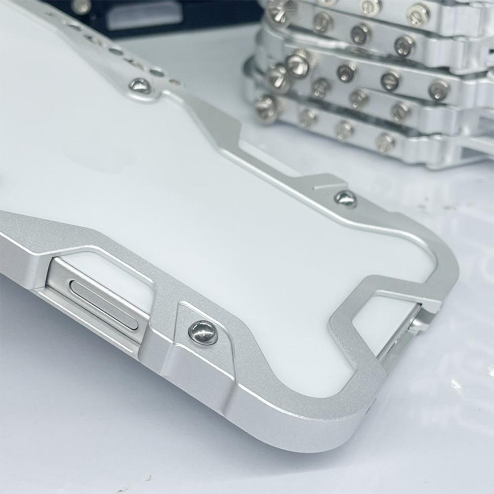For iPhone 16 Pro Max Bumper Case Aluminium Alloy Metal Phone Shell Cover