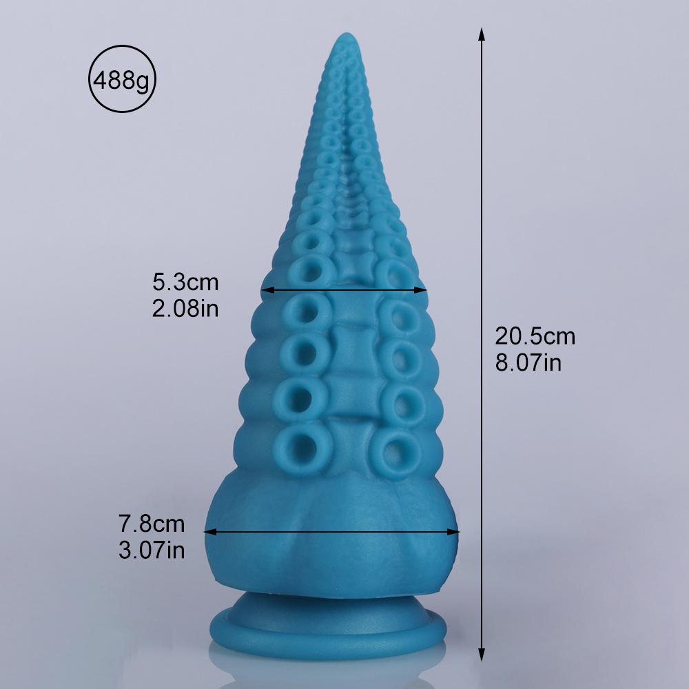 Extra Large Liquid Silicone Anal Tentacle Vibrating Plug for Women