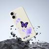 For iPhone 17 Case Purple Butterfly Pattern Printing Straight Edge TPU Phone Back Cover