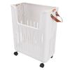Rolling Laundry Basket Foldable Space Saving Hollow Out Design Dirty Clothes Hamper for Home