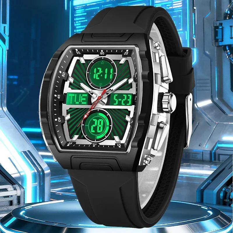 Fashion Trend Men's Watch Large Dial Waterproof Alarm Clock Silicone Electronic Watches Digital Multifunctional Men Watch
