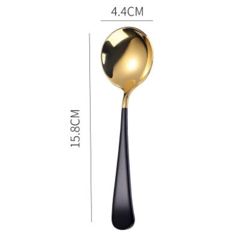304 Stainless Steel Round Head Eating Spoon 10-pack