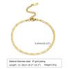 Women's Gold Color Flat Mariner Chain Anklets, Not Allergy Stainless Steel Marina Link Summer Holiday Beach Anklet Jewelry
