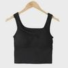 Women's Knitted Wide-Strap Sports Vest with Chest Pads - Strapless Base Top for Spring & Summer