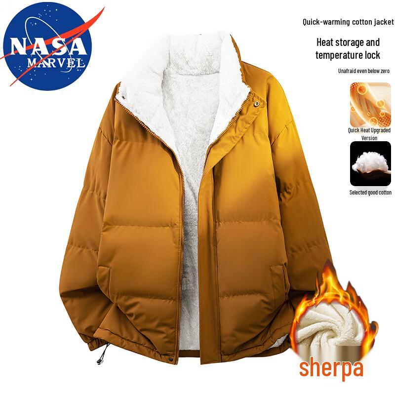 Veste d'hiver en polaire d'agneau à col montant pour homme NASA MARVEL