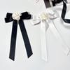 Elegantes Temperament Kamelienblüte Schleife Brosche für Damen Trauer Corsage Anstecknadel Schleife Halskrawatte Hemdkragen Zubehör