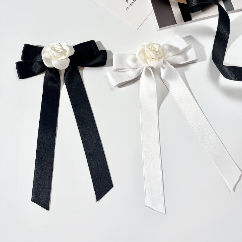 Elegantes Temperament Kamelienblüte Schleife Brosche für Damen Trauer Corsage Anstecknadel Schleife Halskrawatte Hemdkragen Zubehör