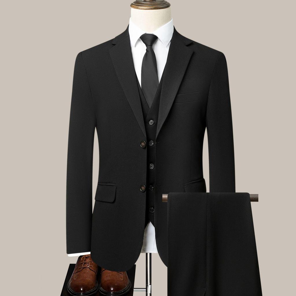 Men's Slim-Fit Business Casual Suit Set for Weddings and Interviews
