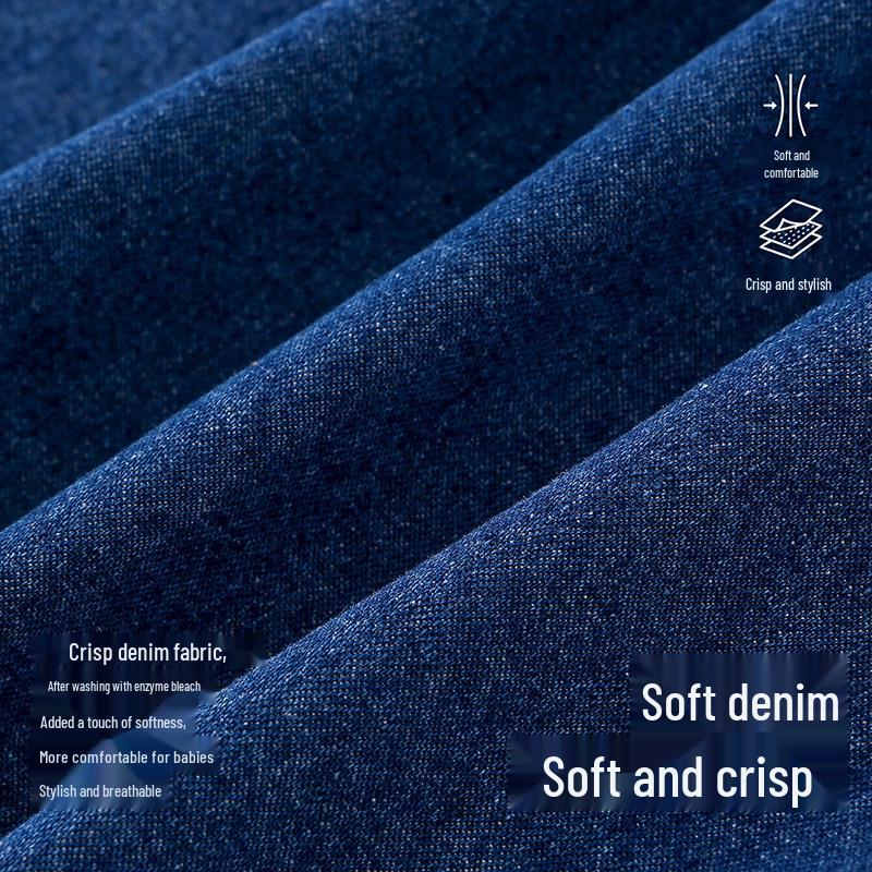 Soft Denim Cotton Boys' Shirt Jacket, Autumn/Spring 2026 Style, Children's Long-Sleeved Top