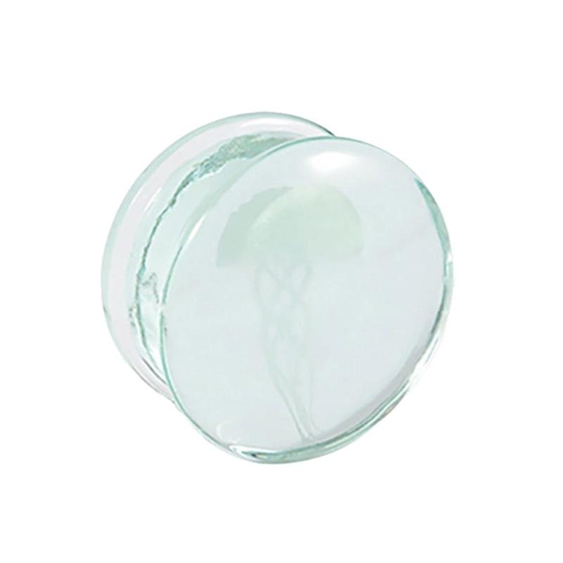 Unique Jellyfish Pattern Glass Ear Stretcher Handcrafted Expander Body Piercings Suitable for Comfortable All Day Wear