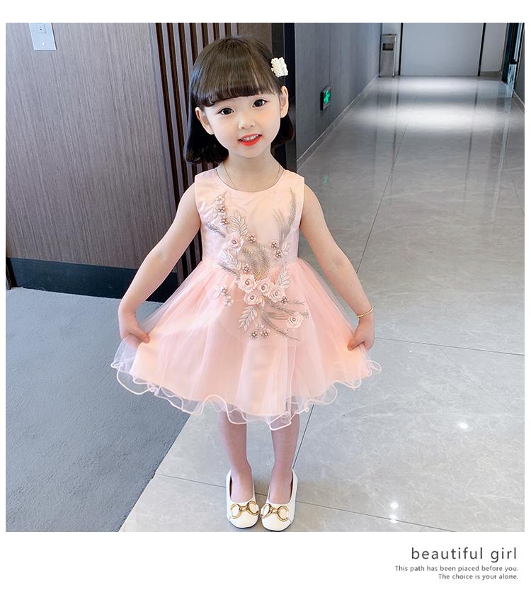 Girls' summer 2026 new mesh dress, stylish princess dress, birthday dress, baby performance dress