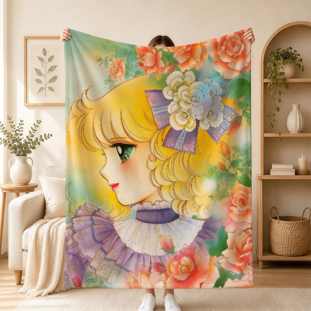 Cartoon Candy Candy Cute Blanket For Soft Warm Knee For Bedroom Living Room Bed Sofa Camping Picnic Office Gift