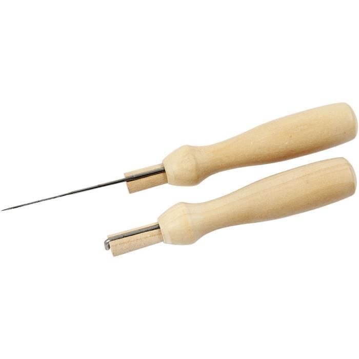 Practical Wooden Felting Needle Holder - Including 1 Medium Needle. Ref 41237