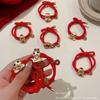 Rhinestone Snake Year Hair Ring Zinc Zinc Alloy Chinese Style Bracelet Cute New Year Hair Rope  Kids