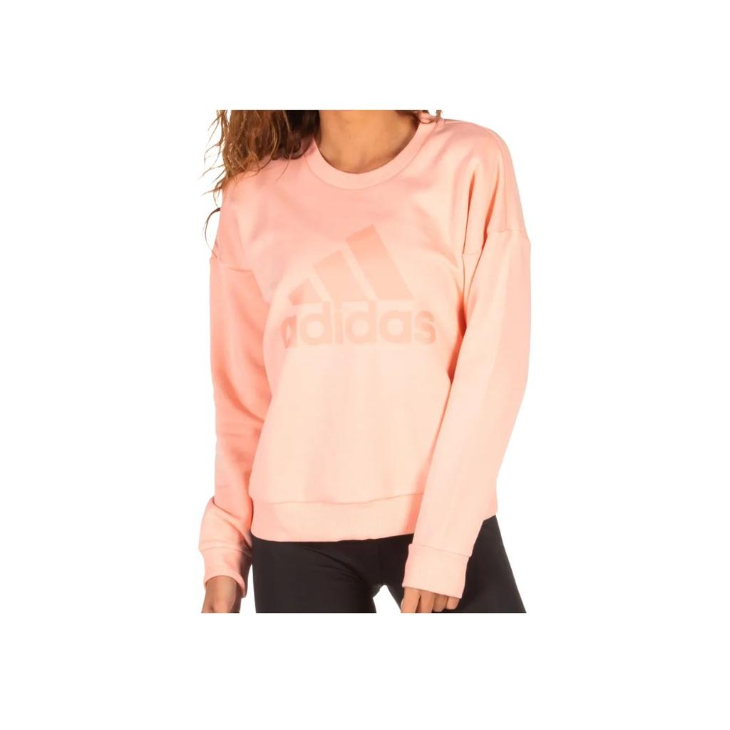 Adidas Sweat Crew Glow Pnk F19 Round Neck Pullover Logo Long Sleeve Sweatshirt Women sweatshirt Pink EB3814